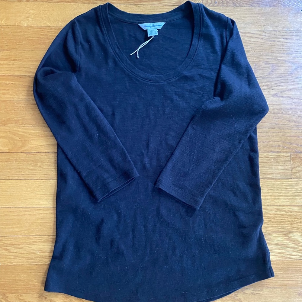 Tommy Bahama Blue Fitted 3/4 Sleeve T-Shirt